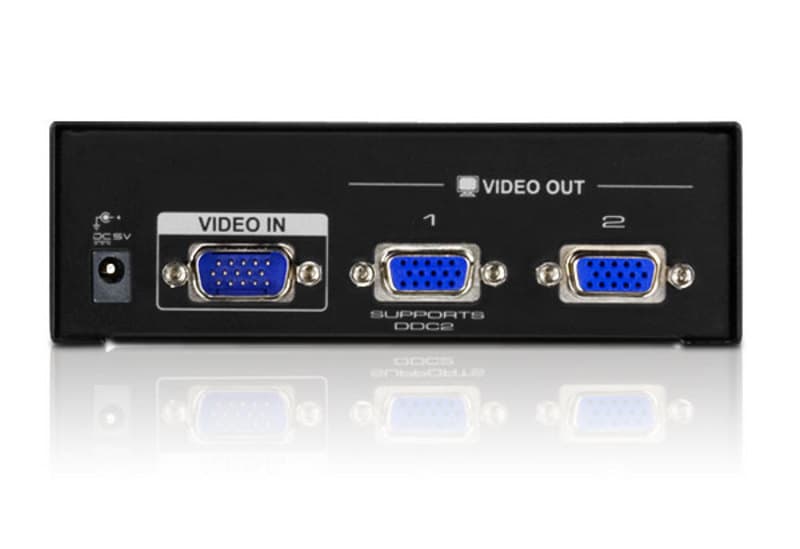 SPLITTER video ATEN, split 2 monitoare la 1 PC, conector 1: VGA (T); conector 2: VGA (M) x 2, "VS132A-A7-G" — miniatură