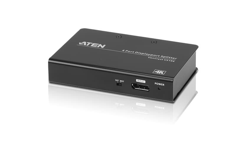 SPLITTER video ATEN, split 4 monitoare la 1 PC, conector 1: DisplayPort (M); conector 2: DisplayPort (M) x 4, "VS194-AT-G"