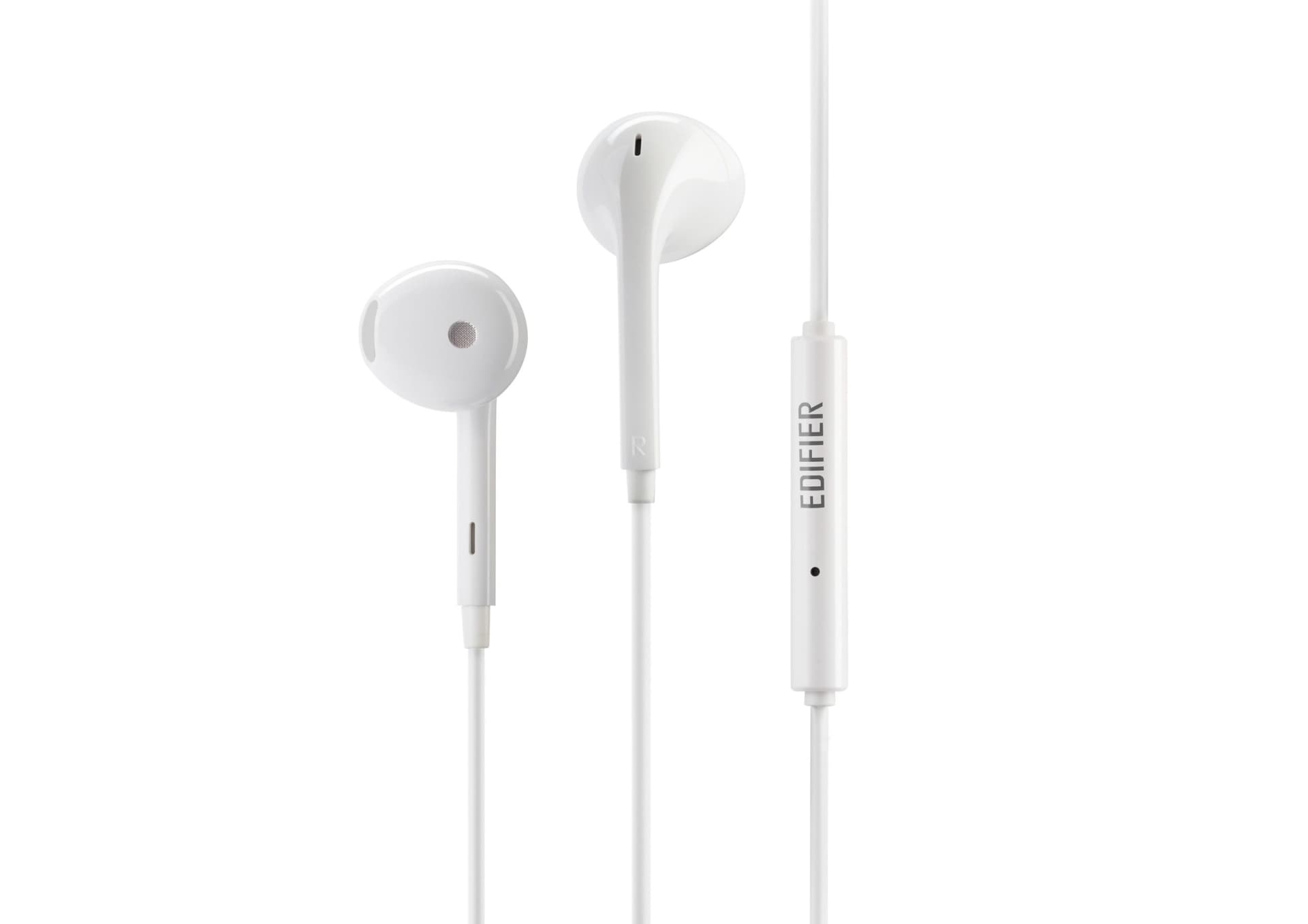 CASTI Edifier, cu fir, intraauriculare - butoni, pt smartphone, microfon pe fir, conectare prin Jack 3.5 mm, alb, "P180-Plus-W"