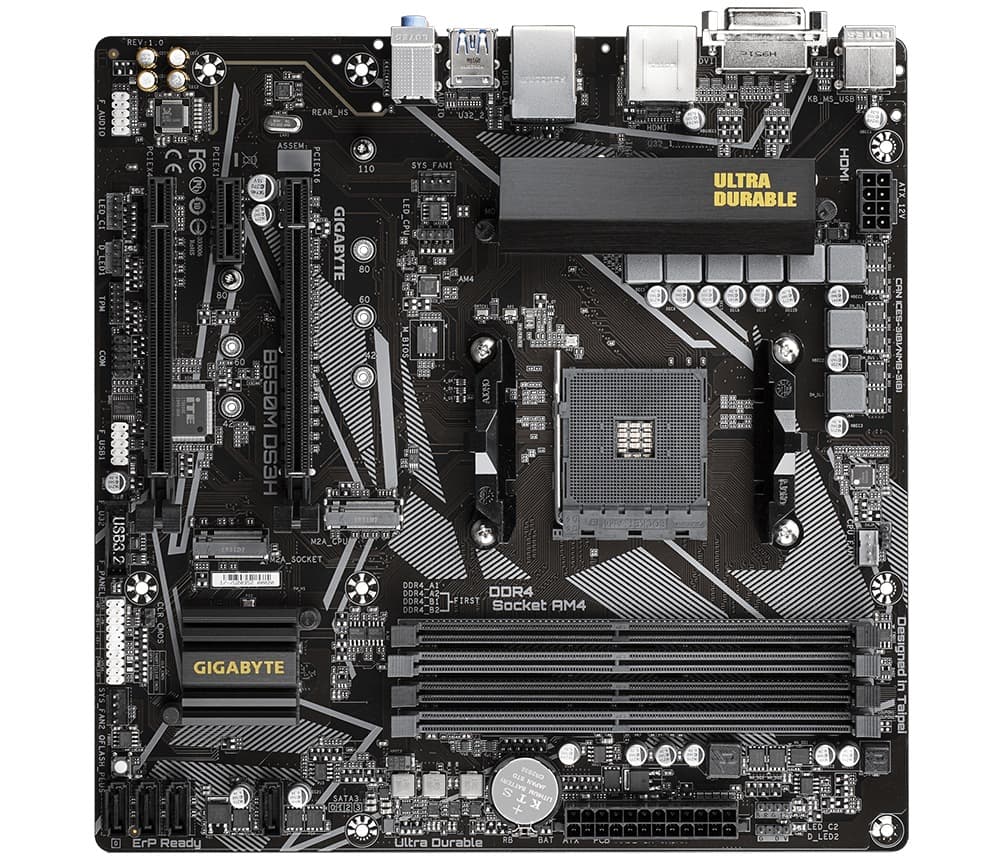 PLACA de BAZA Gigabyte "B550M DS3H", skt AM4, mATX, AMD B550, 4 x DDR4, max. 128 GB, 4 x SATA, 2 x M.2, 7.1, "B550M DS3H"