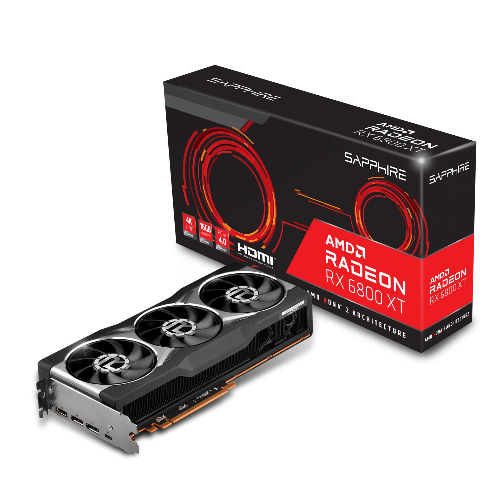 PLACA VIDEO SAPPHIRE AMD Radeon RX 6800 XT, 16 GB GDDR6 256 biti, PCI Express 4.0 x 16, HDMI, DisplayPort, USB Type C, sistem racire aer activ, "21304-01-20G" — miniatură