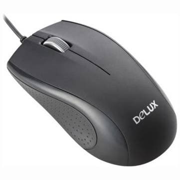 MOUSE DELUX, PC sau NB, cu fir, USB, optic, 800 dpi, butoane/scroll 3/1, negru, "DLM-136BU"
