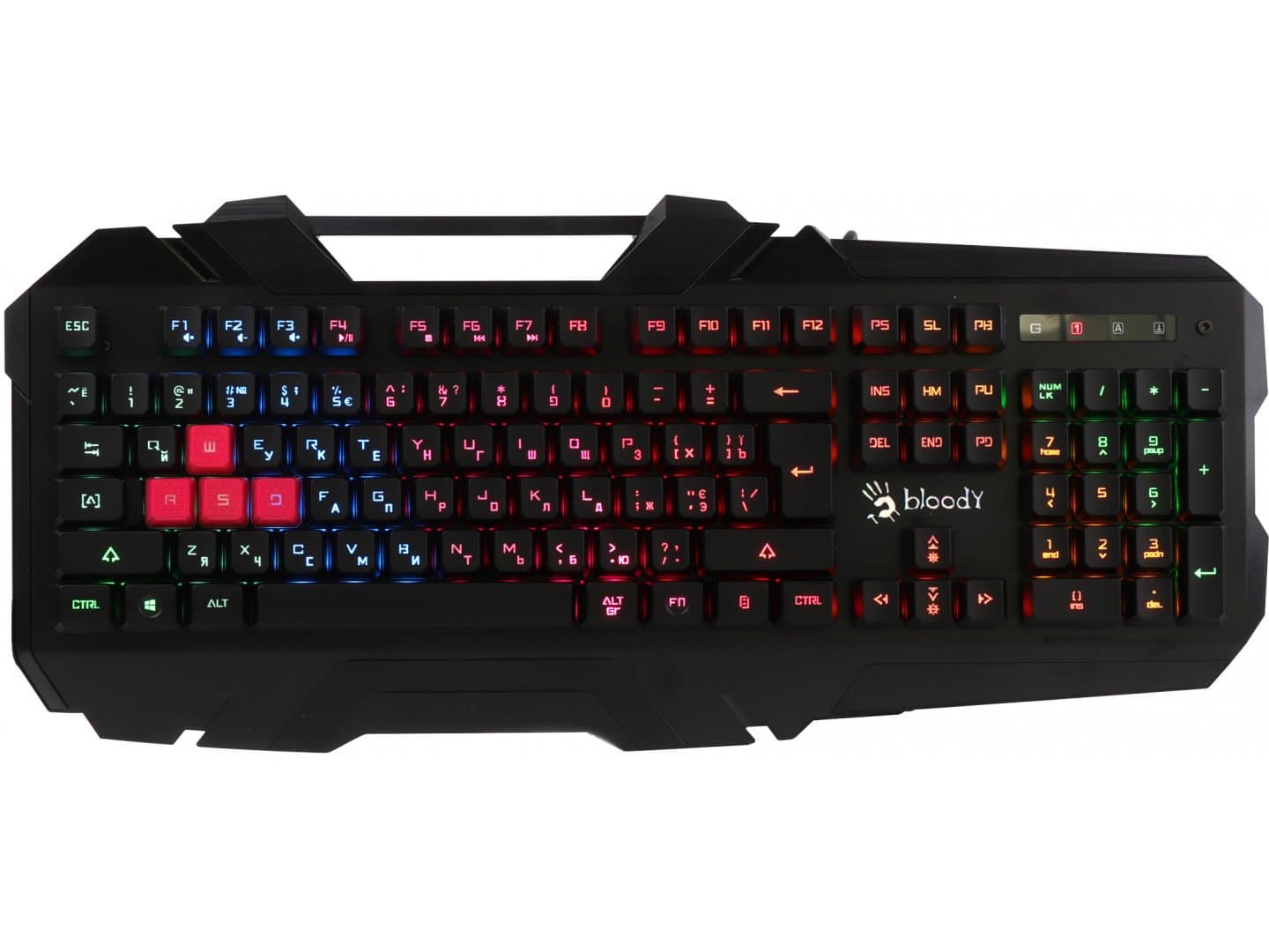 TASTATURA A4TECH - gaming, "Bloody gaming", cu fir 1.8m, 106 taste, format standard, iluminare, USB, negru, "B150N"