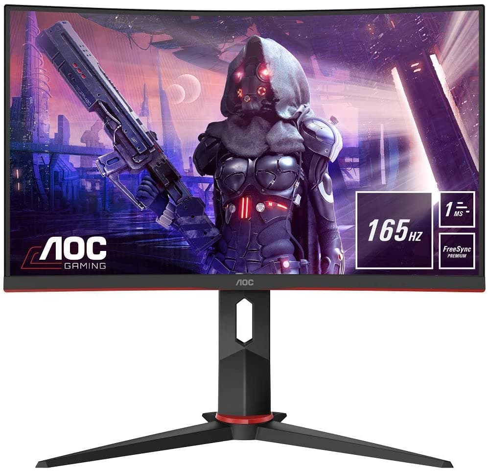 MONITOR AOC 24" gaming, refresh 165Hz, VA, Full HD (1920 x 1080), Wide, curbat, 250 cd/mp, 1 ms, VGA, HDMI x 2, DisplayPort, "C24G2U/BK "