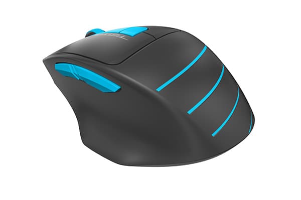 MOUSE A4tech, gaming, wireless, 2.4GHz, optic, 2000 dpi, butoane/scroll 6/1, buton selectare viteza, negru / albastru, "FG30 Blue" — miniatură
