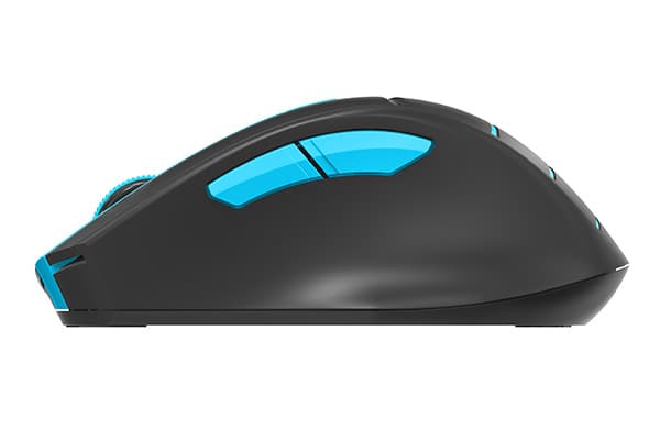 MOUSE A4tech, gaming, wireless, 2.4GHz, optic, 2000 dpi, butoane/scroll 6/1, buton selectare viteza, negru / albastru, "FG30 Blue" — miniatură