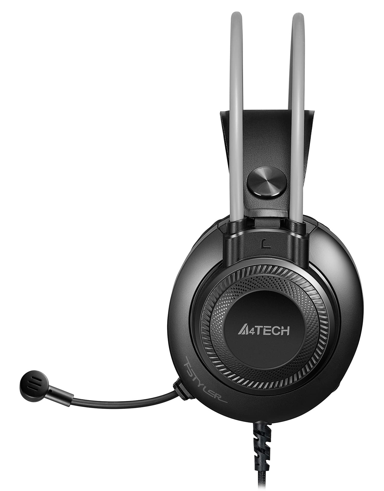 CASTI A4TECH cu fir, tip standard, utilizare multimedia (PC and more), microfon pe casca, gri, jack 3.5", "FH200i-GR" — miniatură