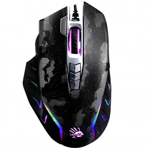 MOUSE A4tech, gaming, cu fir, USB, optic, 8000 dpi, butoane/scroll 8/1, iluminare, butoane programabile, negru, "J95S"