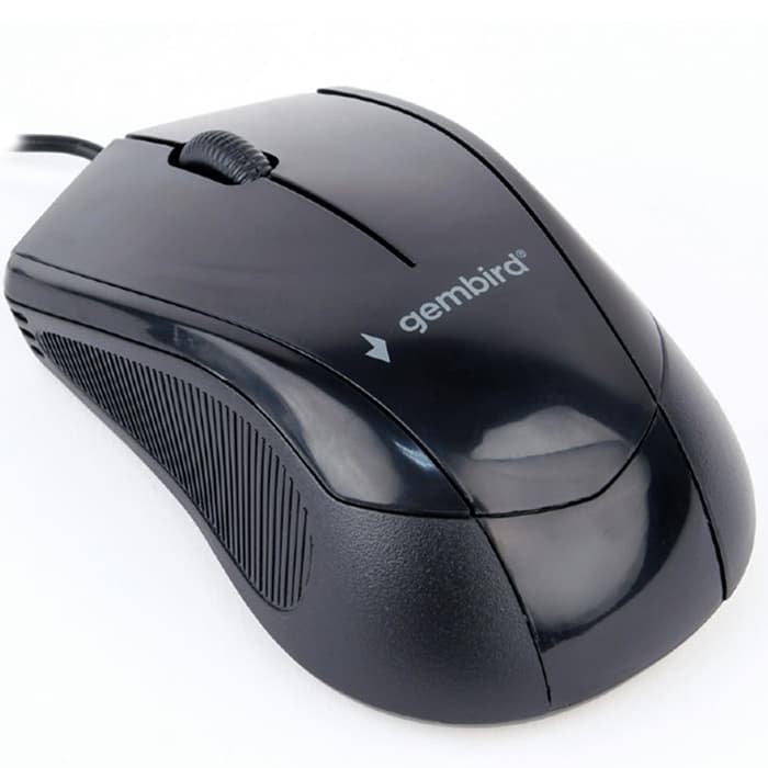 MOUSE GEMBIRD, PC sau NB, cu fir, USB, optic, 1000 dpi, butoane/scroll 3/1, negru, "MUS-3B-02"
