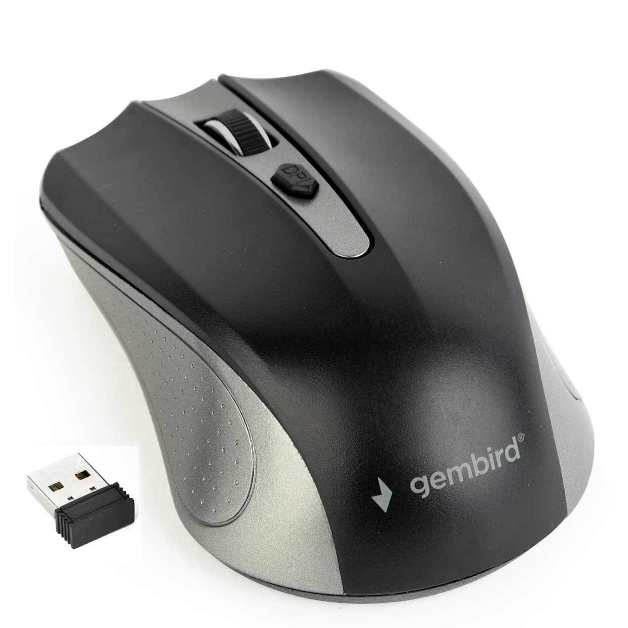 MOUSE GEMBIRD, PC sau NB, wireless, 2.4GHz, optic, 1600 dpi, butoane/scroll 4/1, negru / gri, "MUSW-4B-04-GB"