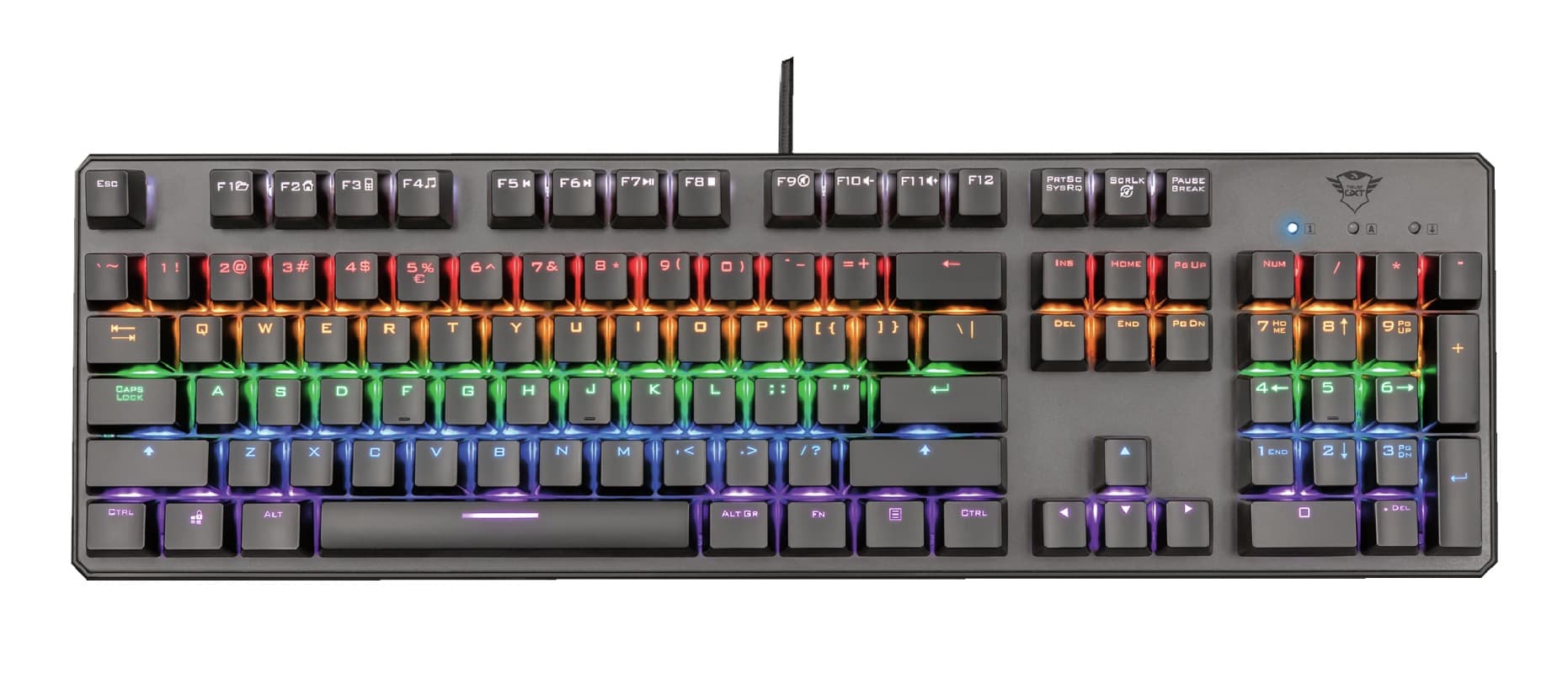 TASTATURA TRUST- gaming, "GXT 865 Astra", cu fir, 104 taste, format standard, mecanica, switch GXT-Red, USB, negru, "TR-22630"