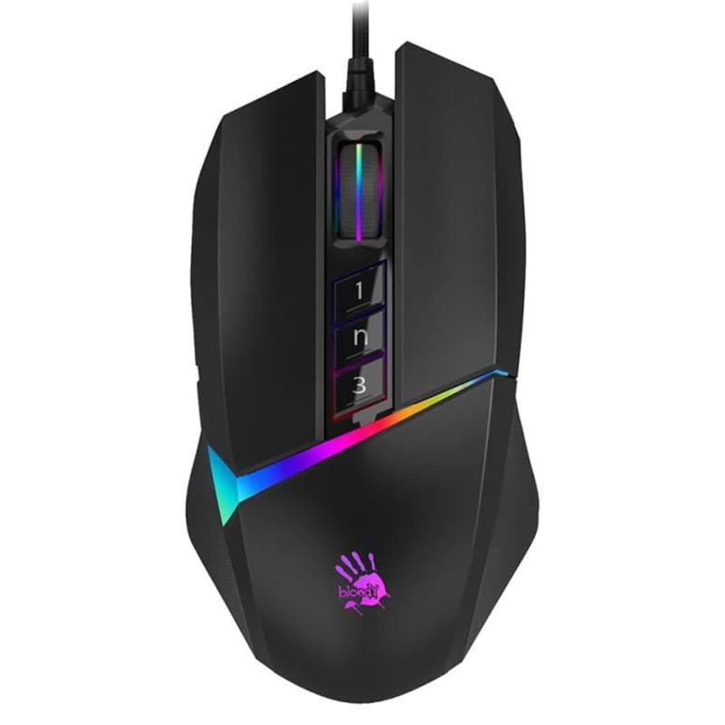 MOUSE A4tech, gaming, cu fir, USB, optic, 10000 dpi, butoane/scroll 8/1, iluminare, butoane programabile, negru, "W60-MAX"