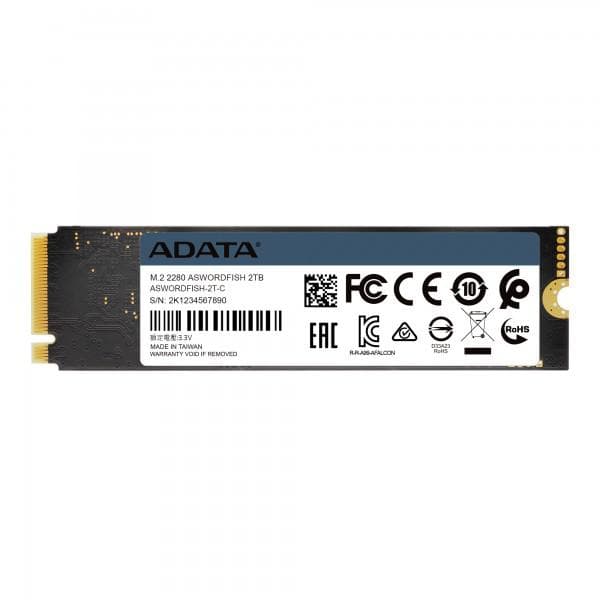 SSD ADATA, Swordfish, 1TB, M.2, PCIe Gen3.0 x4, 3D Nand, R/W: 1800 MB/s/1200 MB/s MB/s, "ASWORDFISH-1T-C" — miniatură