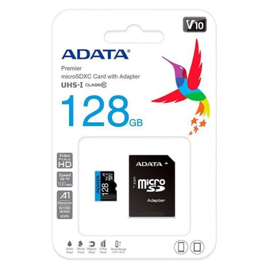CARD MicroSD ADATA, 256 GB, microSDHC, clasa 10, standard UHS-I U1, "AUSDX256GUICL10-RA"