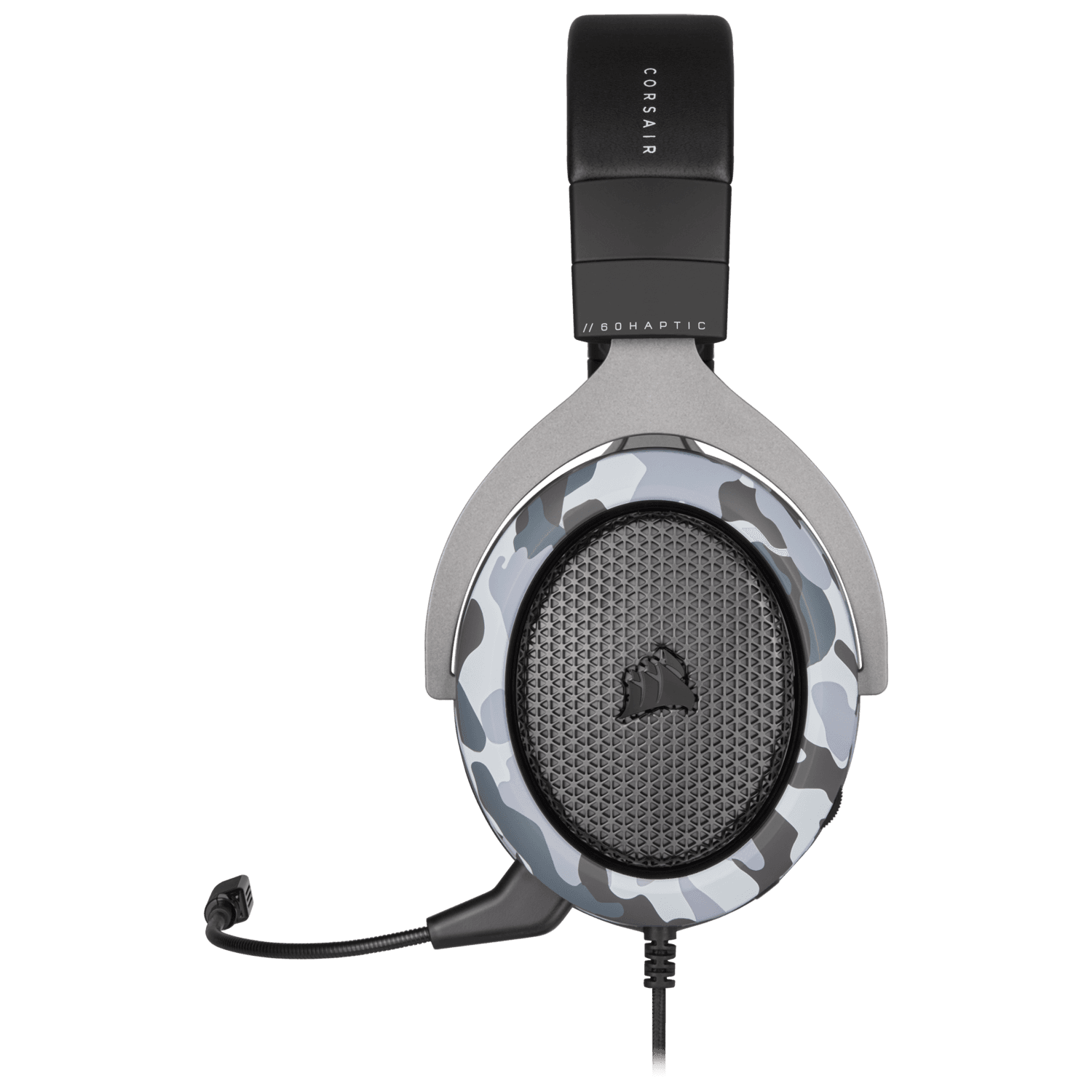 CASTI CORSAIR - gaming, "HS60", cu fir, gaming, utilizare multimedia, microfon pe brat, detasabil, conectare prin USB 2.0, negru / gri, "CA-9011225-EU" — miniatură