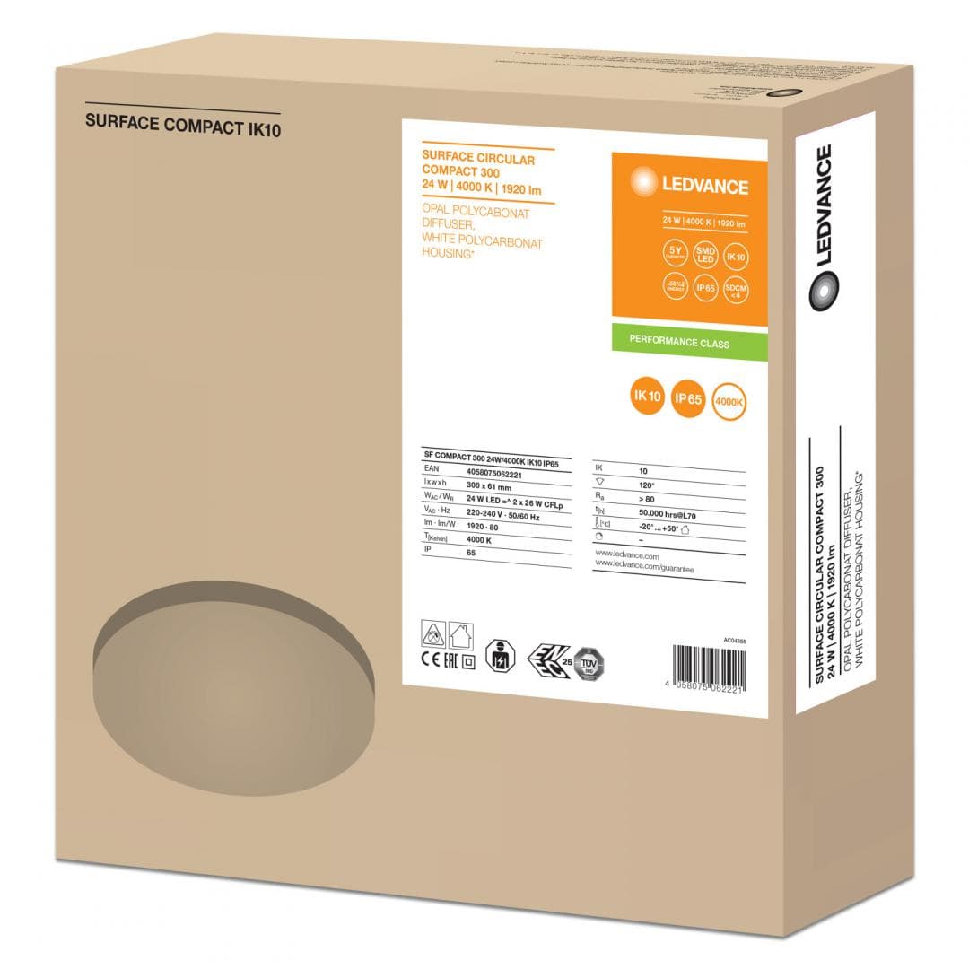 PLAFONIERA OSRAM, LED, soclu integrat, putere 24 W, tip lumina alb rece, 1920 lumeni, alimentare 220 - 230 V, "000004058075062221" — miniatură