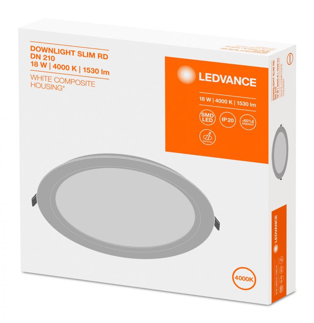 PANOU LED OSRAM, LED, soclu integrat, putere 18 W, tip lumina alb rece, 1530 lumeni, alimentare 220 - 230 V, "000004058075079113"