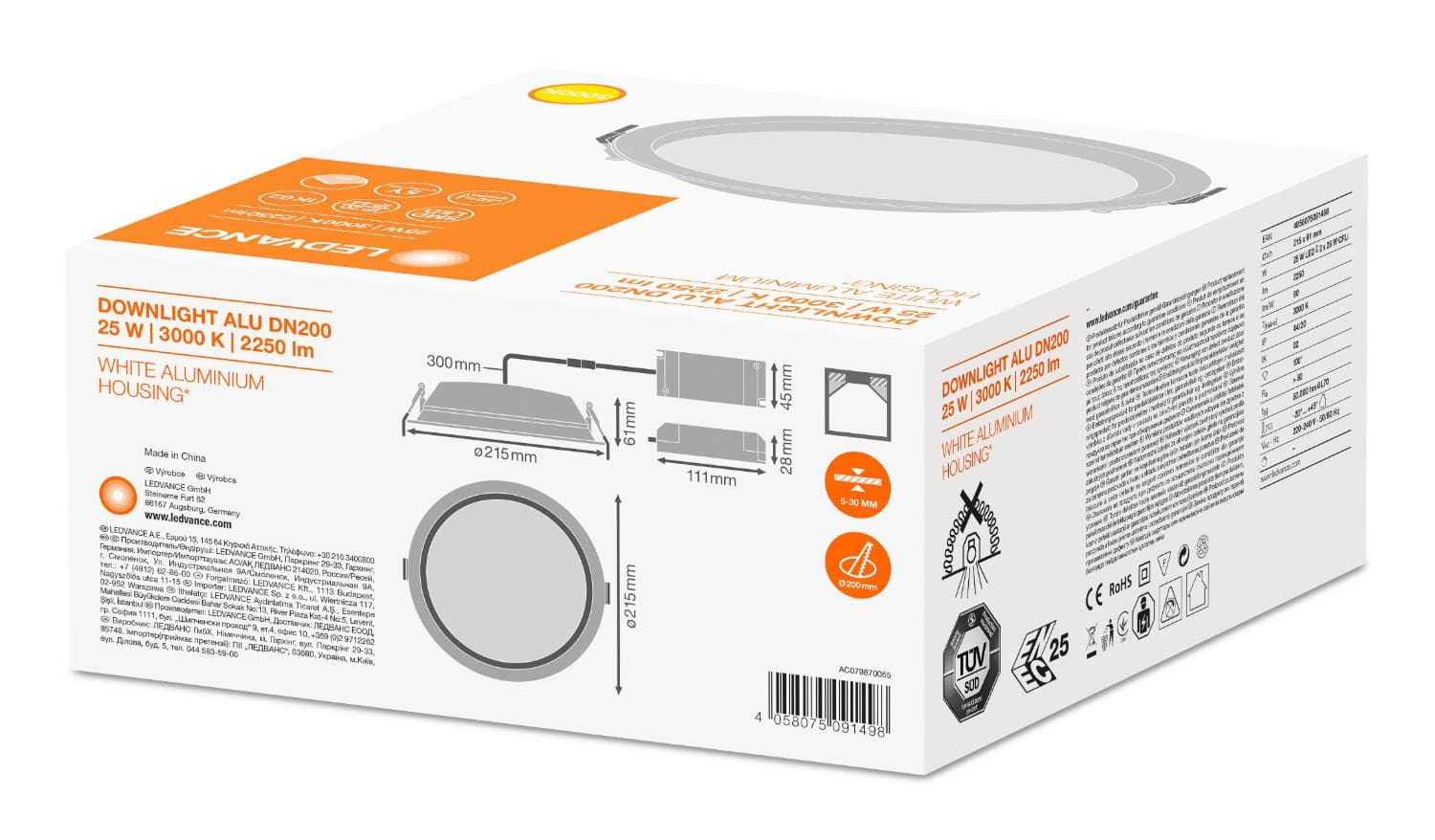 PANOU LED OSRAM, LED, soclu integrat, putere 25 W, tip lumina alb rece, 2250 lumeni, alimentare 220 - 230 V, "000004058075091498" — miniatură
