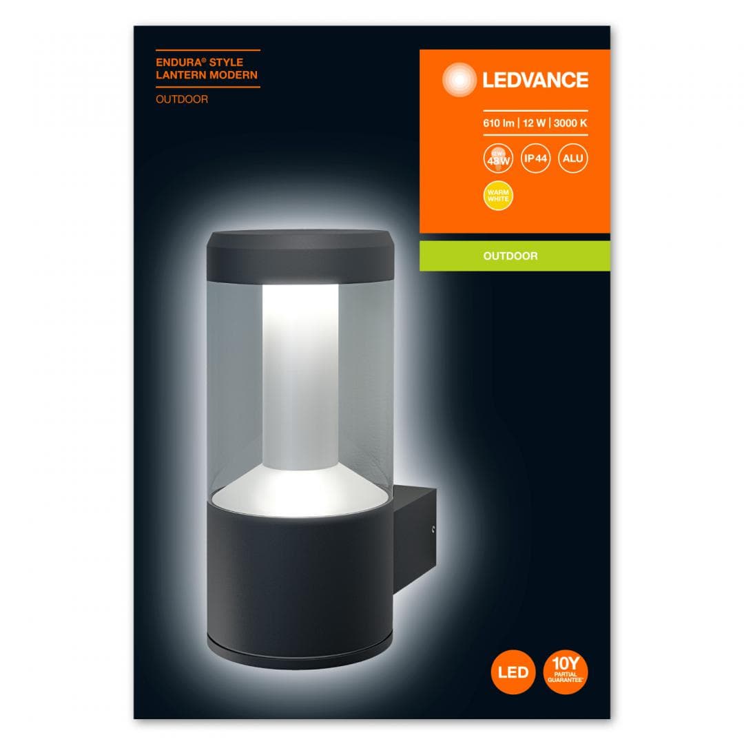 APLICA exterior OSRAM, LED, soclu integrat, putere 12 W, tip lumina alb calda, 610 lumeni, alimentare 220 - 230 V, "000004058075205017" — miniatură