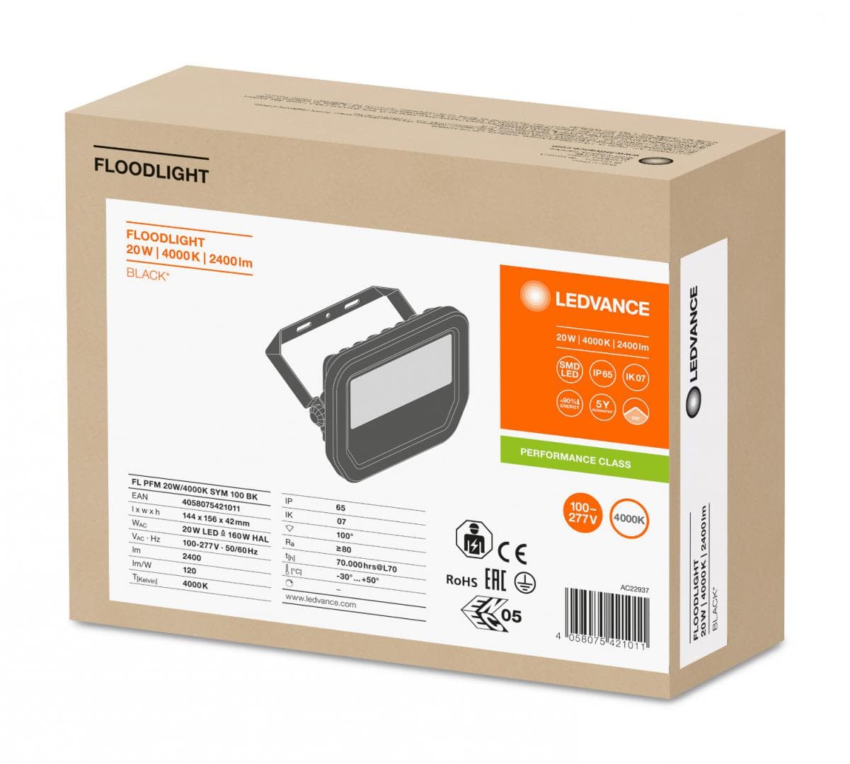 PROIECTOR OSRAM, LED, soclu integrat, putere 20 W, tip lumina alb rece, 2400 lumeni, alimentare 220 - 230 V, "000004058075421011" — miniatură