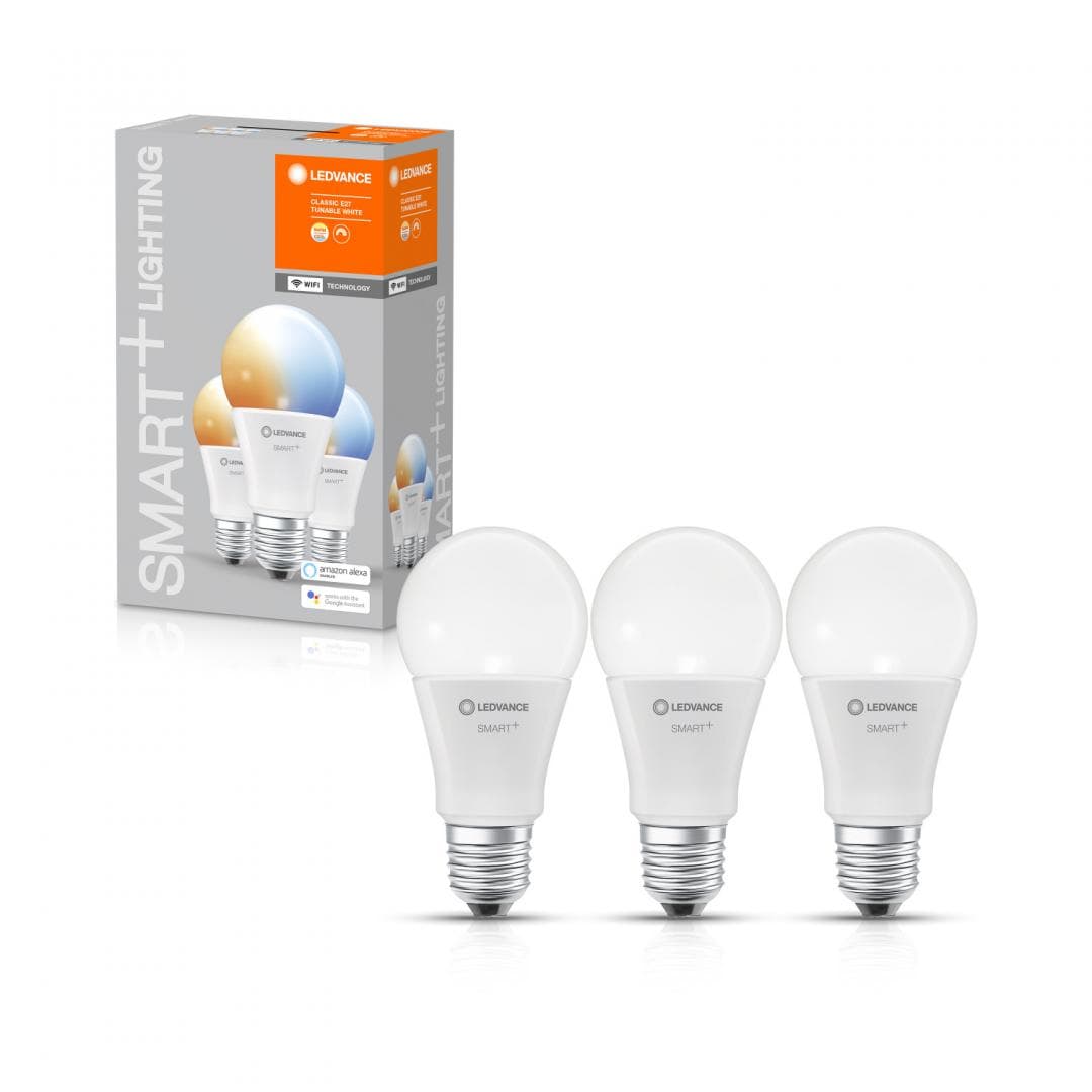 SET 3 becuri smart LED Osram, soclu E27, putere 9.50W, forma clasic, lumina alb, alimentare 220 - 240 V, "000004058075485792"