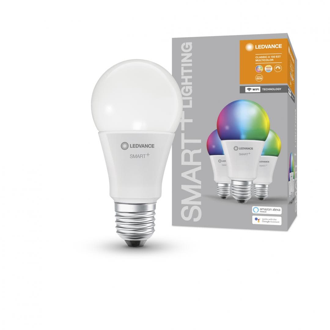 SET 3 becuri smart LED Osram, soclu E27, putere 14W, forma clasic, lumina multicolora, alimentare 220 - 240 V, "000004058075485877" — miniatură