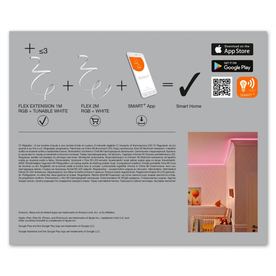 BANDA LED smart LED Osram, soclu integrat, putere 3.6W, forma banda, lumina multicolora, alimentare 220 - 240 V, "000004058075523838" — miniatură