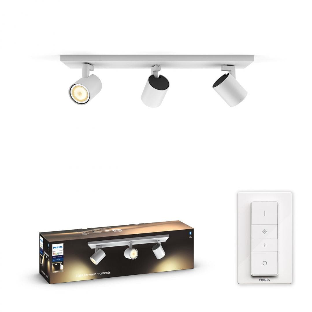 PLAFONIERA smart PHILIPS, LED, soclu GU10, putere 5 W x 3, tip lumina alb, 1050 lumeni, alimentare 220 - 230 V, "000008718696175361"