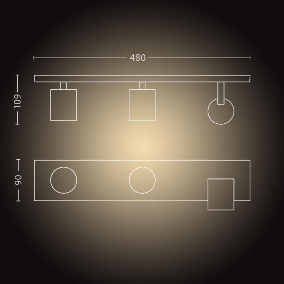 PLAFONIERA smart PHILIPS, LED, soclu GU10, putere 5 W x 3, tip lumina alb, 1050 lumeni, alimentare 220 - 230 V, "000008718696175361" — miniatură