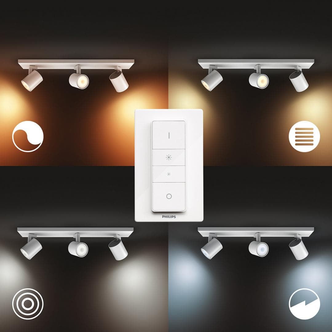 PLAFONIERA smart PHILIPS, LED, soclu GU10, putere 5 W x 3, tip lumina alb, 1050 lumeni, alimentare 220 - 230 V, "000008718696175361" — miniatură