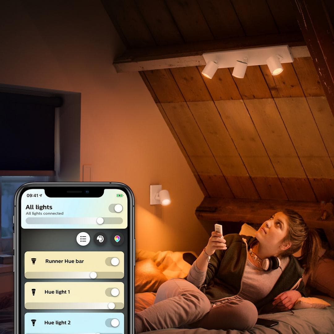 PLAFONIERA smart PHILIPS, LED, soclu GU10, putere 5 W x 3, tip lumina alb, 1050 lumeni, alimentare 220 - 230 V, "000008718696175361" — miniatură