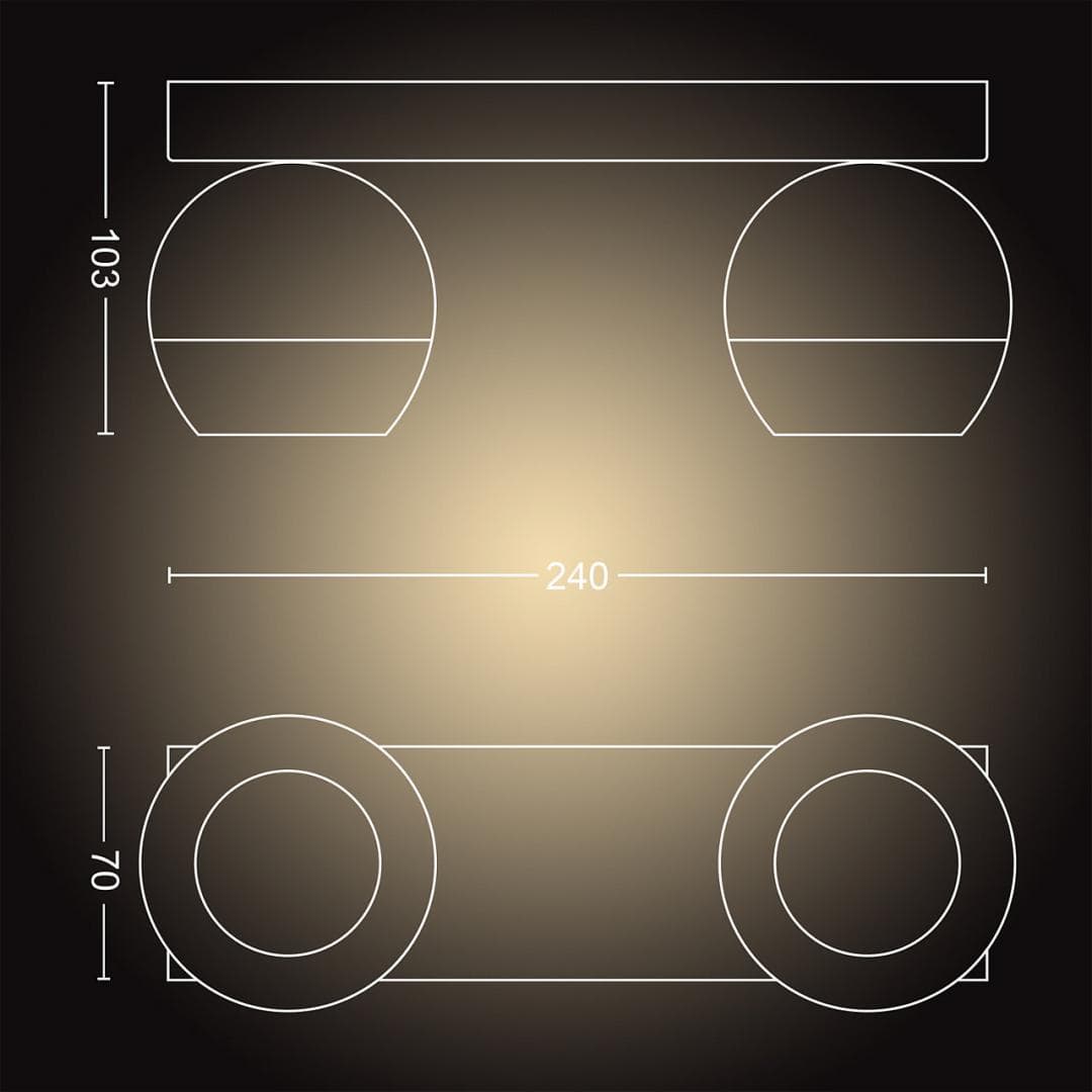 PLAFONIERA smart PHILIPS, LED, soclu GU10, putere 5 W x 2, tip lumina alb, 700 lumeni, alimentare 220 - 230 V, "000008718696175637" — miniatură
