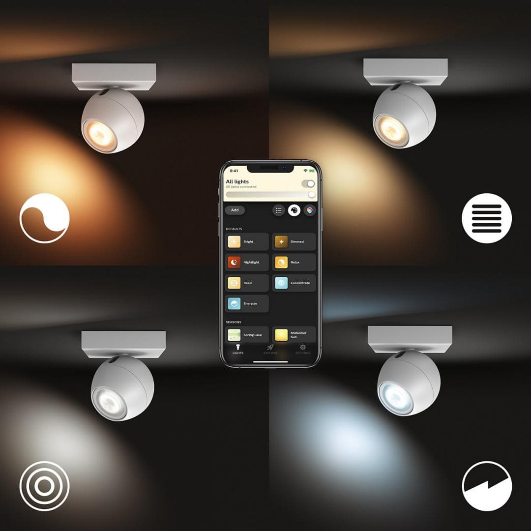 PLAFONIERA smart PHILIPS, LED, soclu GU10, putere 5 W, tip lumina alb, 350 lumeni, alimentare 220 - 230 V, "000008718696175705" — miniatură