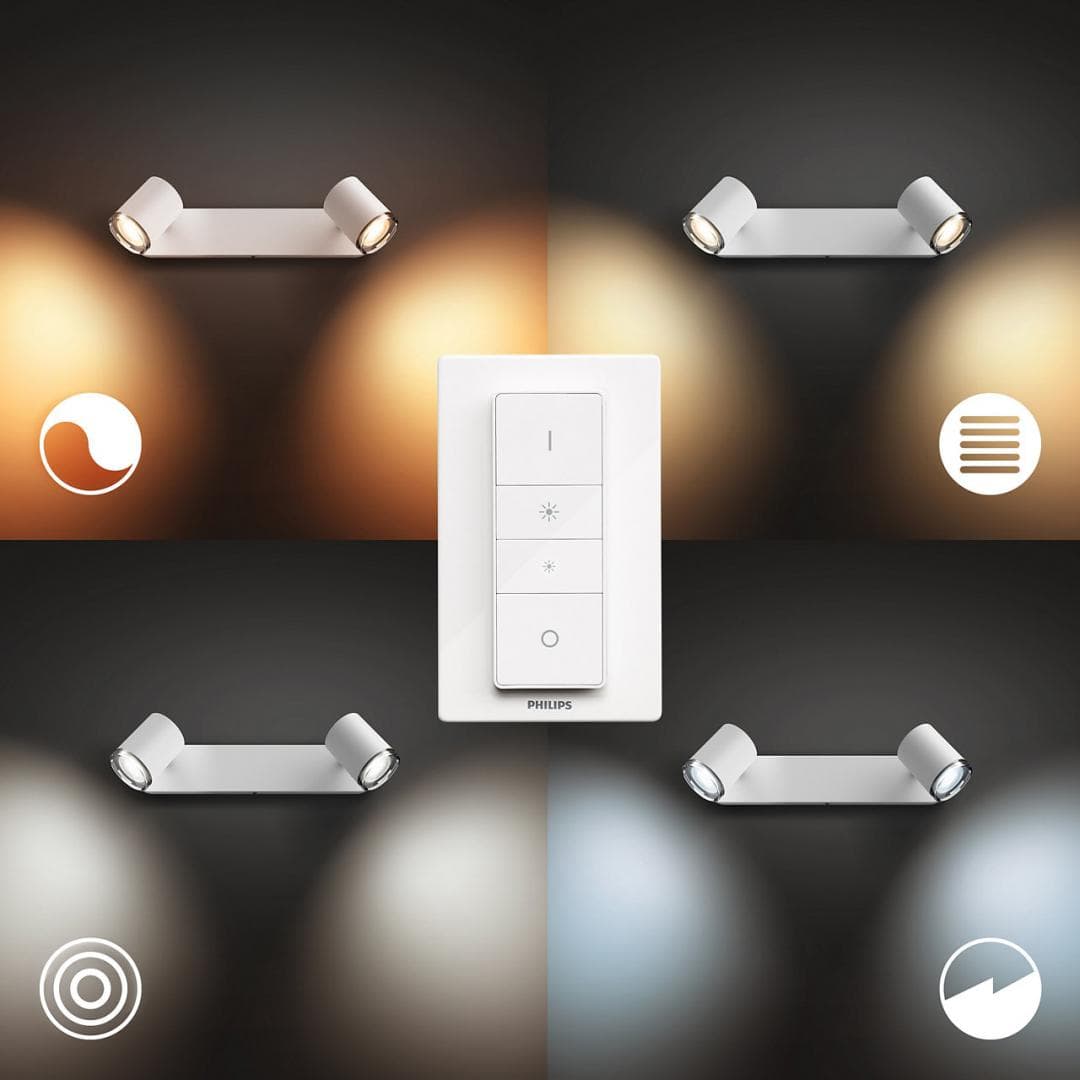 LAMPA smart PHILIPS, LED, soclu GU10, putere 5 W x 2, tip lumina alb, 700 lumeni, alimentare 220 - 230 V, "000008718696175767" — miniatură