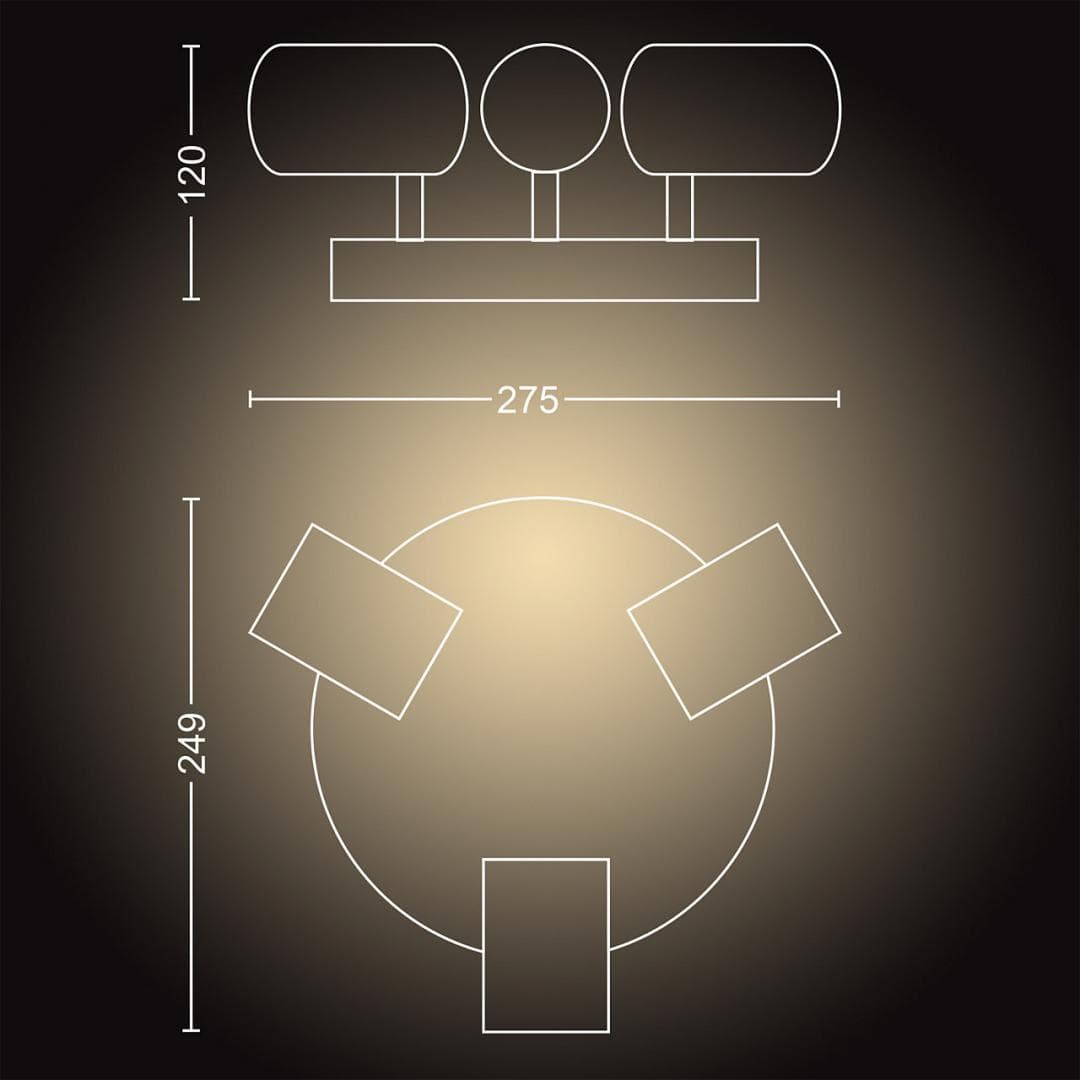 PLAFONIERA smart PHILIPS, LED, soclu GU10, putere 5 W x 3, tip lumina alb, 1050 lumeni, alimentare 220 - 230 V, "000008718696175781" — miniatură