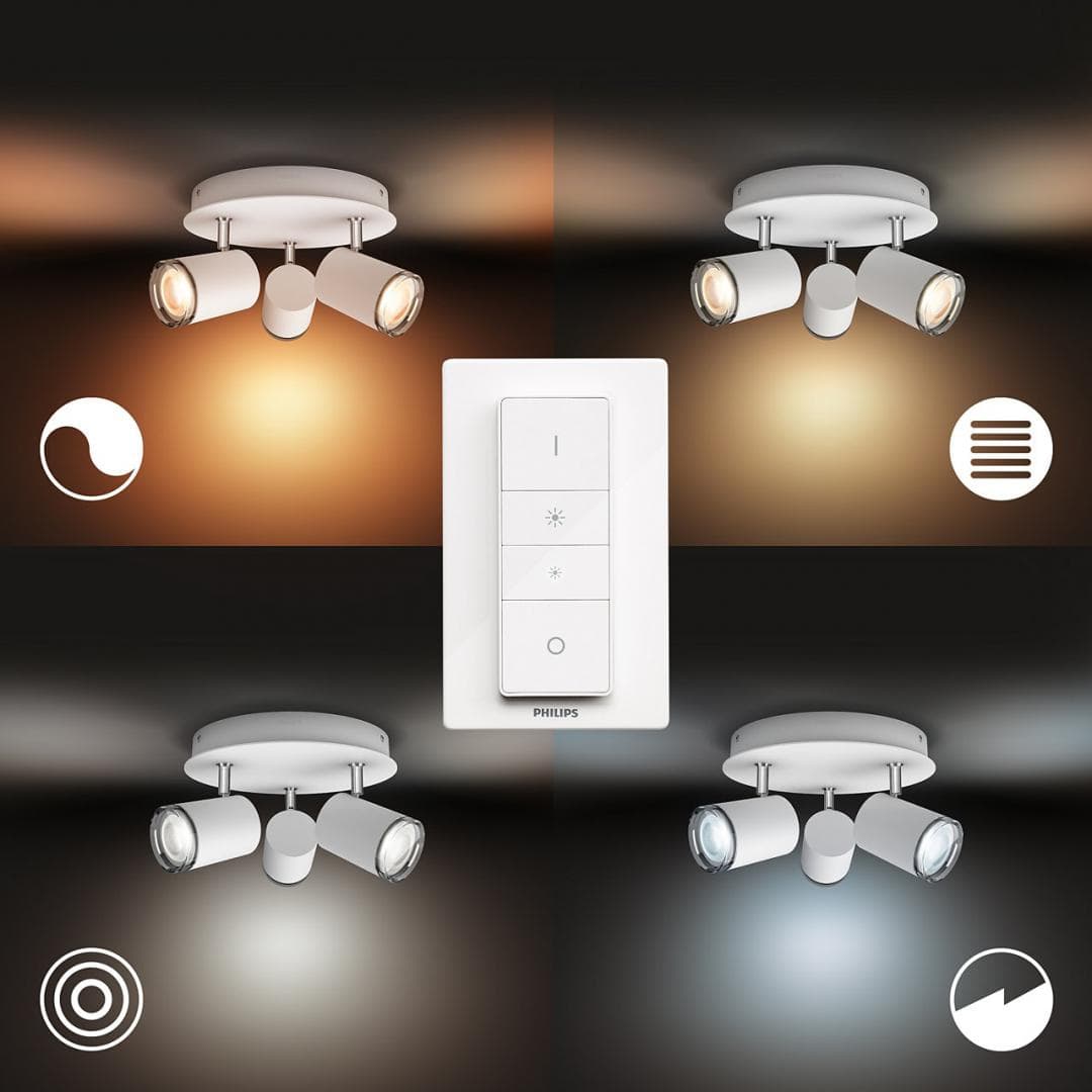 PLAFONIERA smart PHILIPS, LED, soclu GU10, putere 5 W x 3, tip lumina alb, 1050 lumeni, alimentare 220 - 230 V, "000008718696175781" — miniatură