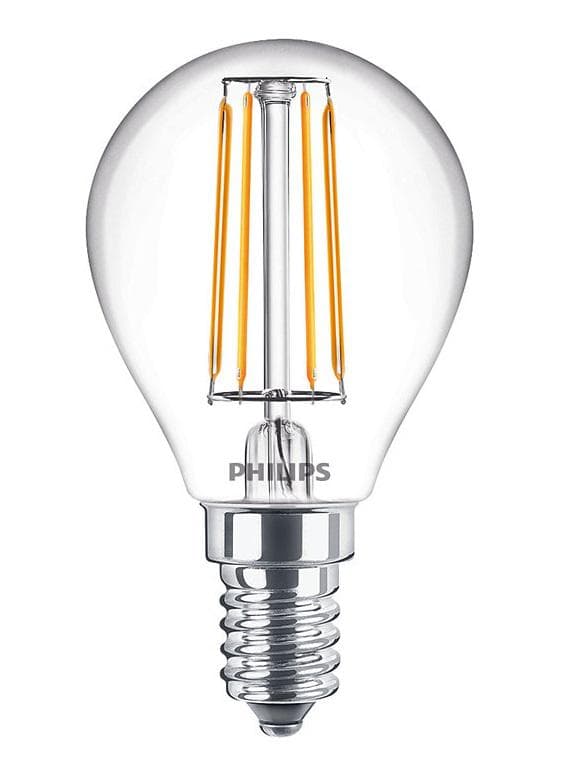 BEC LED Philips, soclu E14, putere 4.3W, forma clasic, lumina alb calda, alimentare 220 - 240 V, "000008718699763152"