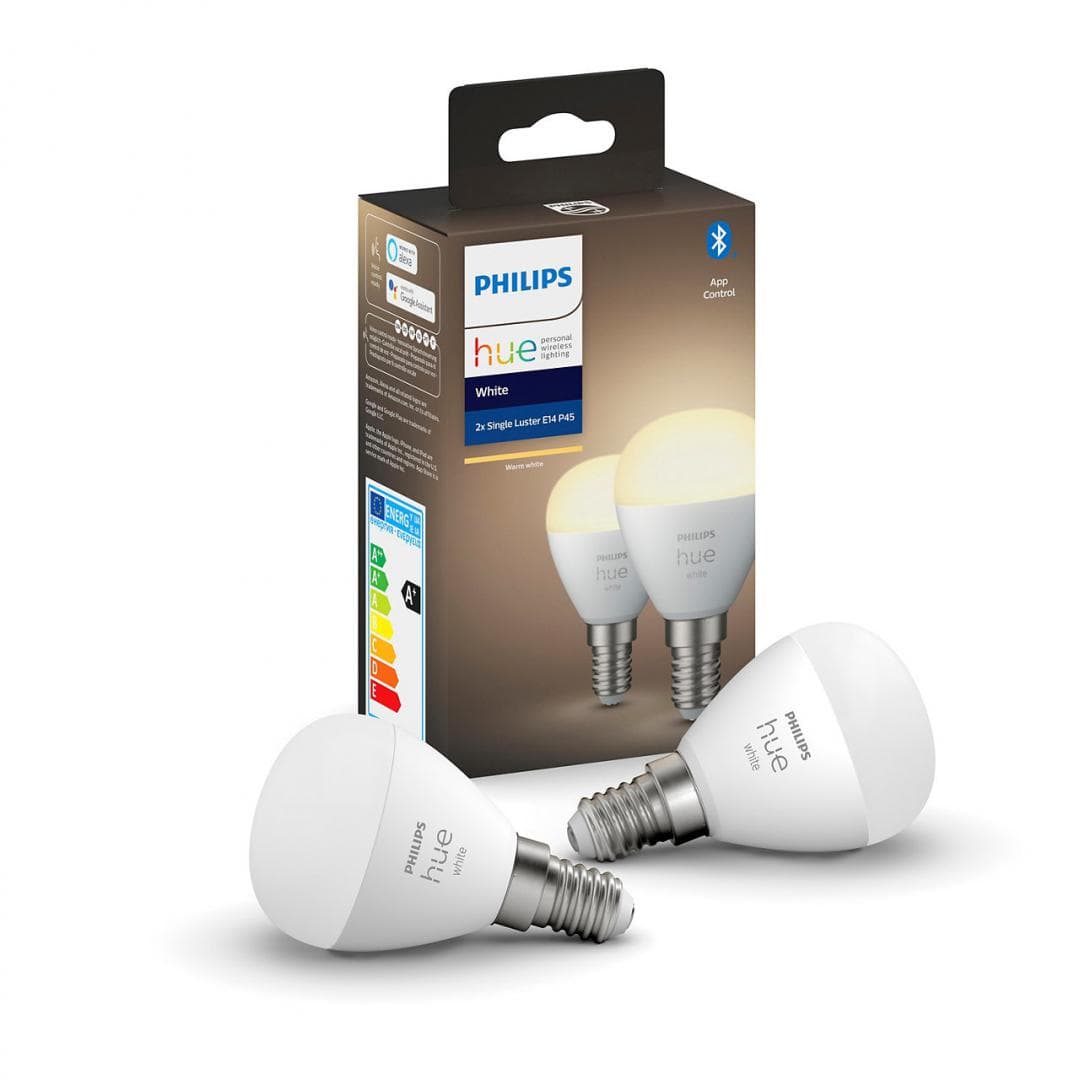 SET 2 becuri smart LED Philips, soclu E14, putere 5.7W, forma clasic, lumina alb, alimentare 220 - 240 V, "000008719514266902"