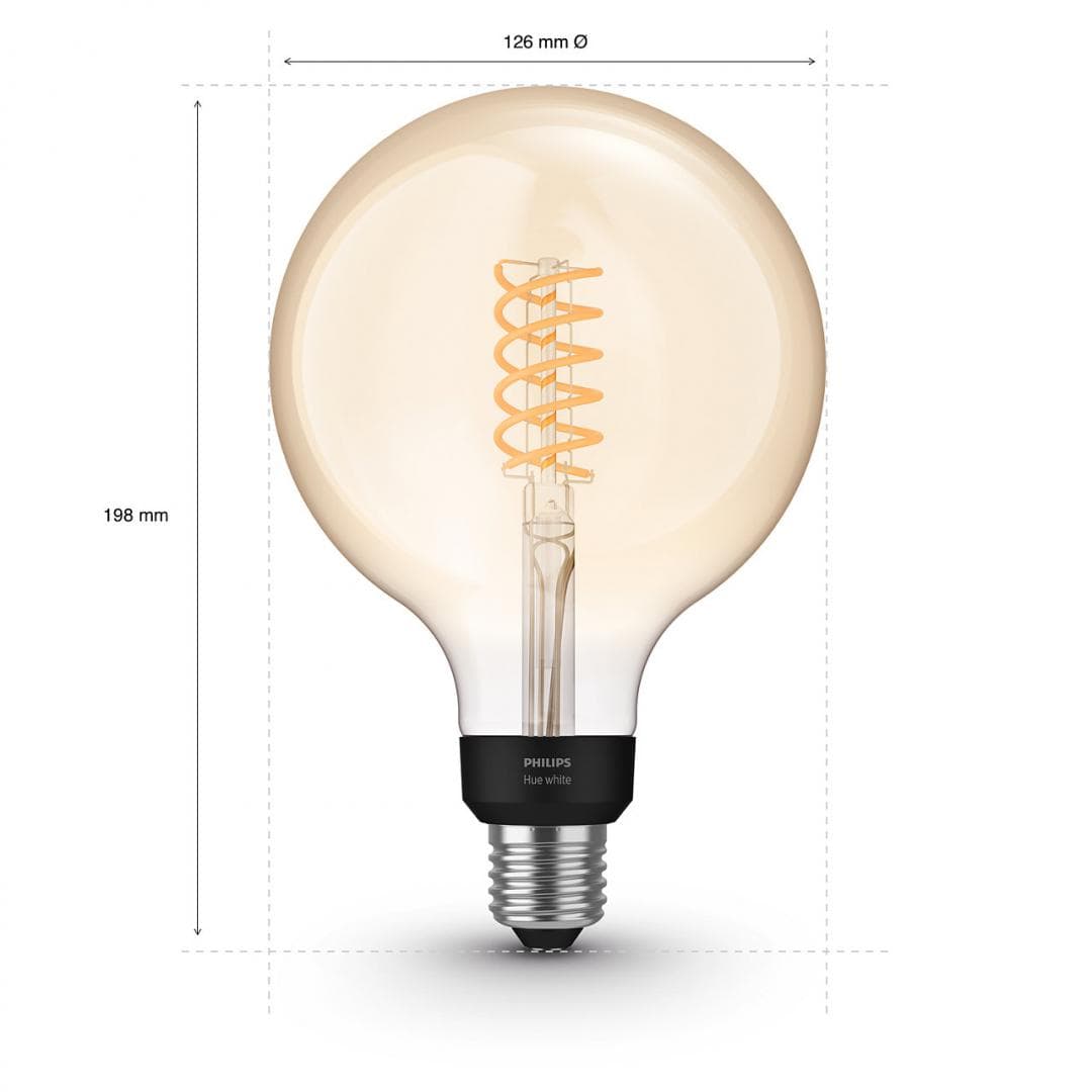 BEC smart LED Philips, soclu E27, putere 7W, forma sferic, lumina alb calda, alimentare 220 - 240 V, "000008719514279131" — miniatură