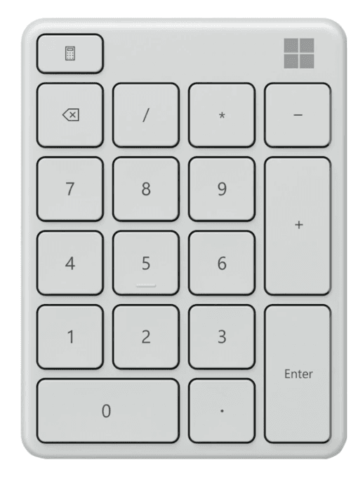 TASTATURA numerica MICROSOFT, "Glacier", Bluetooth, 18 taste, alb, "23O-00025"