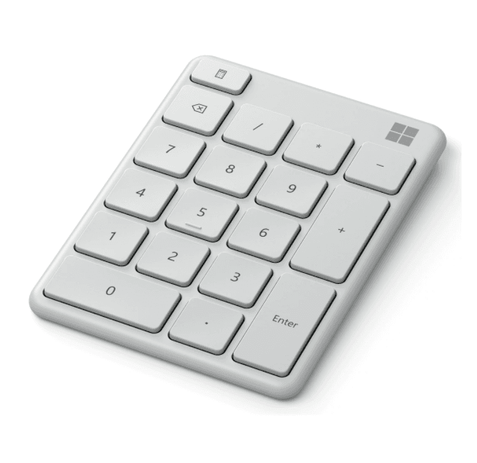 TASTATURA numerica MICROSOFT, "Glacier", Bluetooth, 18 taste, alb, "23O-00025" — miniatură