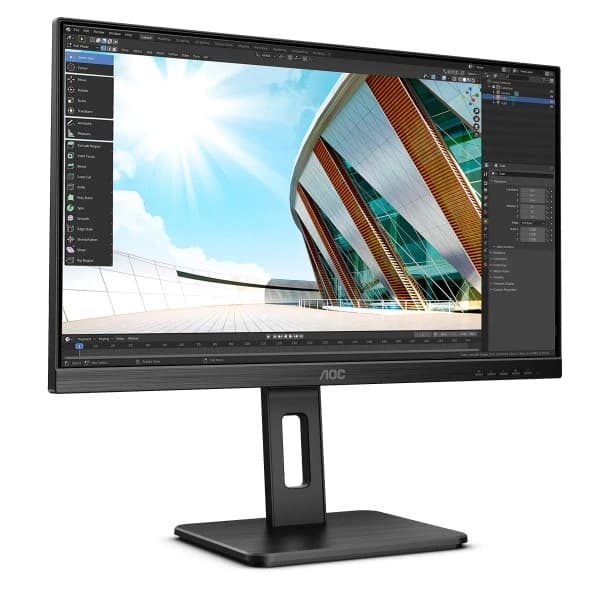 MONITOR AOC 23.8 inch, Multimedia, IPS, WQHD (2560 x 1440), Wide, 250 cd/mp, 4 ms, HDMI, VGA, DisplayPort, "24P2Q" — miniatură