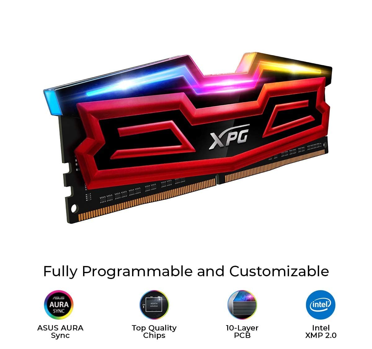 Memorie DDR Adata - gaming DDR4 8 GB, frecventa 3000 MHz, 1 modul, radiator, iluminare RGB, "AX4U300038G16-SRS" — miniatură