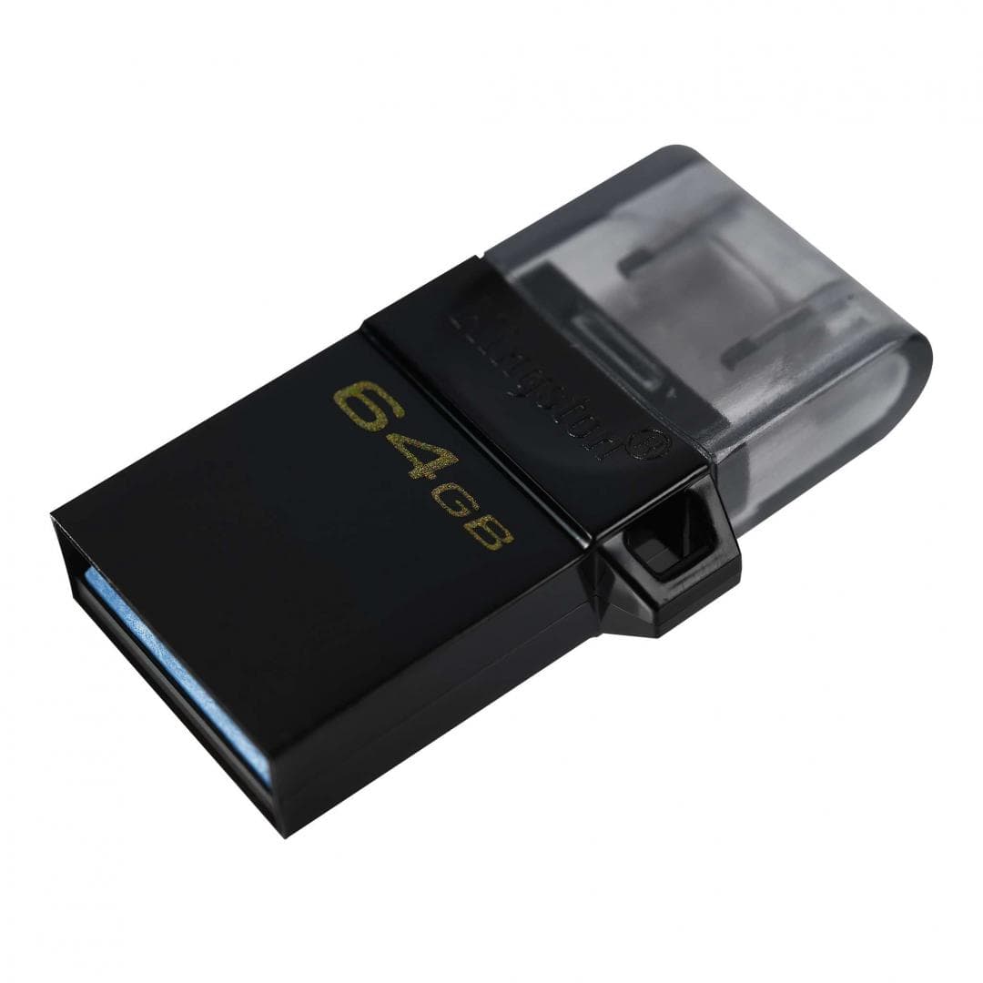 MEMORIE USB 3.2 | microUSB KINGSTON 64 GB, cu capac, carcasa plastic, negru, "DTDUO3G2/64GB"
