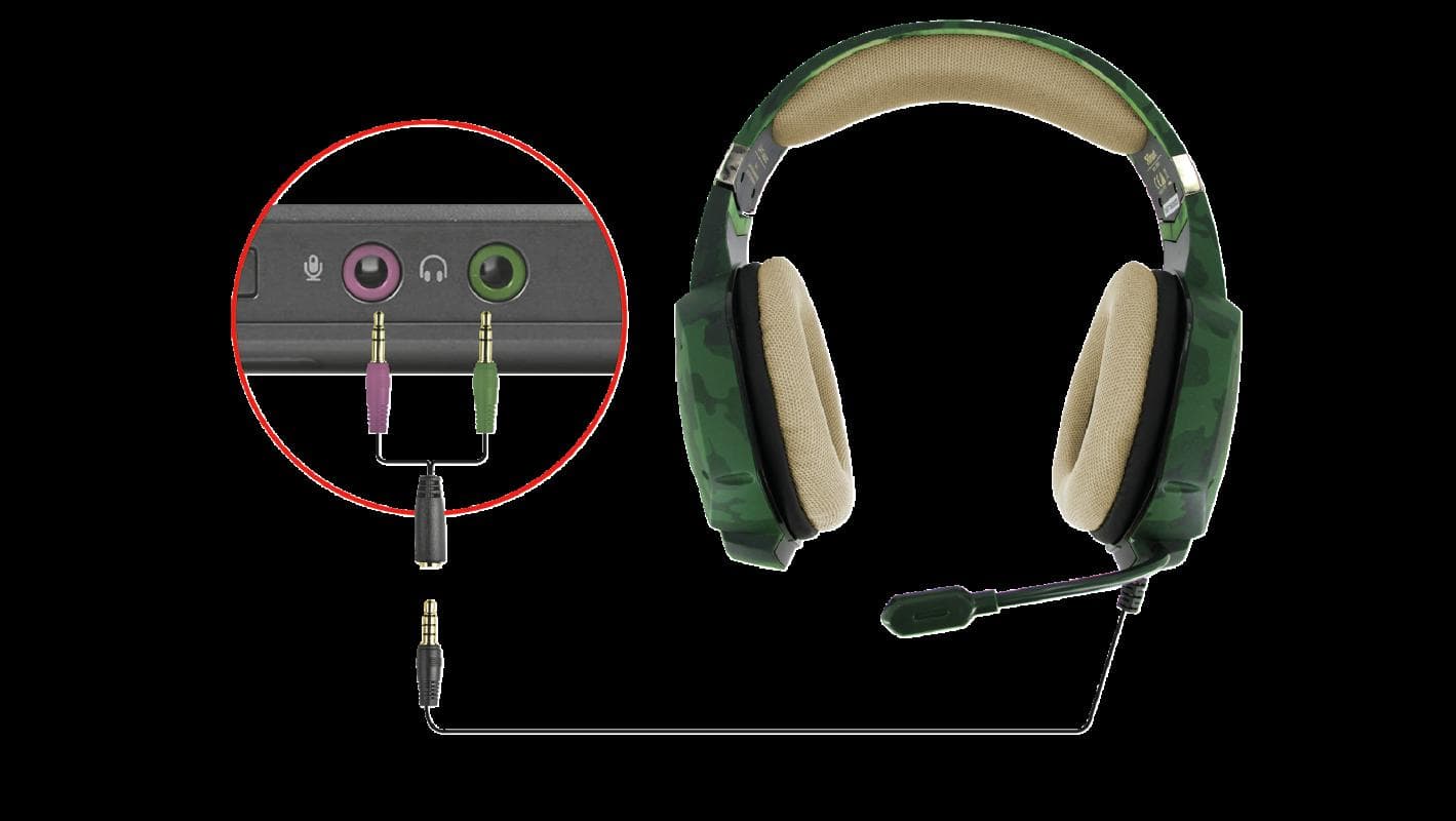 CASTI TRUST, "GXT 322C Carus", cu fir, gaming, utilizare multimedia, microfon pe brat, conectare prin Jack 3.5 mm x 2, verde, "TR-20865" — miniatură