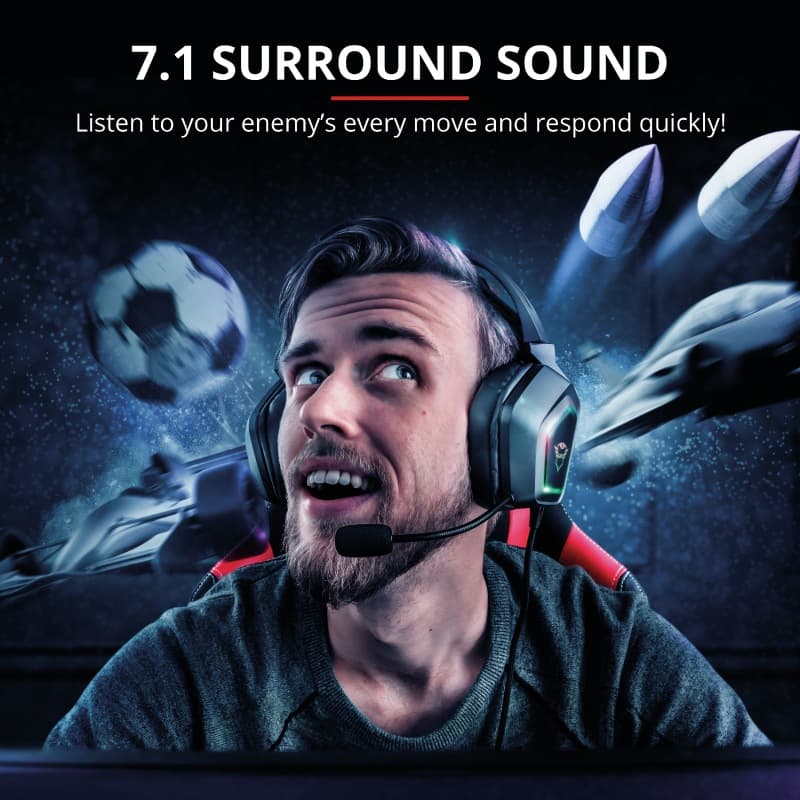 CASTI TRUST, "GXT 450 Blizz", cu fir, gaming, utilizare multimedia, microfon pe brat, conectare prin USB 2.0, negru, "TR-23191" — miniatură