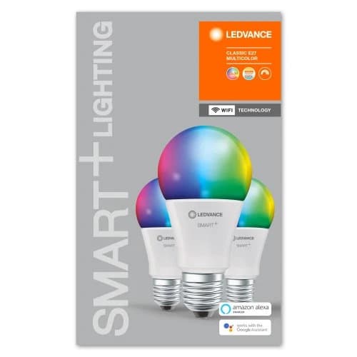 SET 3 becuri smart LED Osram, soclu E27, putere 9W, forma clasic, lumina multicolora, alimentare 220 - 240 V, "000004058075485754" — miniatură