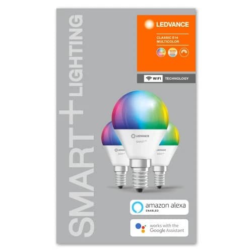 SET 3 becuri smart LED Osram, soclu E14, putere 5W, forma sferic, lumina multicolora, alimentare 220 - 240 V, "000004058075485990" — miniatură