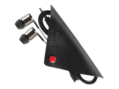 CASTI LENOVO, "Thinkpad X1", cu fir, intraauriculare - butoni, utilizare multimedia, microfon pe fir, conectare prin Jack 3.5 mm, negru, "4XD0K74703" — miniatură