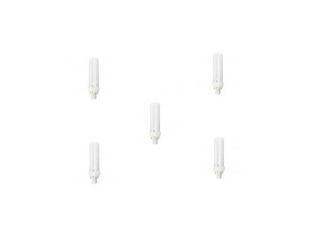 SET 5 becuri fluorescent Panasonic, soclu G24D-1, putere 13W, forma liniar, lumina alb rece, alimentare 220 - 240 V, "FDS13E40/2D-5"